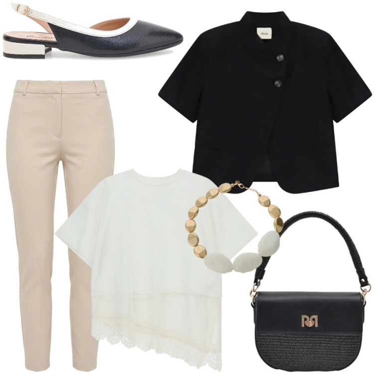 Outfit donna - Ballerine da cerimonia. Stile Bon Ton per Cerimonia. Abbinamento con borse a spalla, pantaloni skinny, collane, t-shirt, blazer, ballerine.