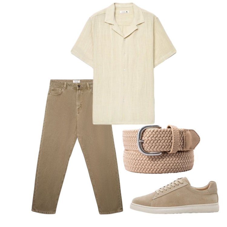 Outfit uomo - Maggio. Stile Casual per Tutti i giorni. Abbinamento con sneakers, jeans, camicie a manica corta, cinture.