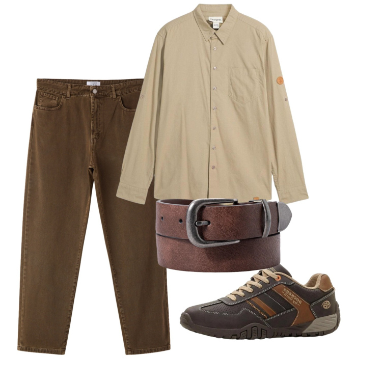 Outfit uomo - Maggio. Stile Casual per Tutti i giorni. Abbinamento con sneakers, camicie, pantaloni, cinture.