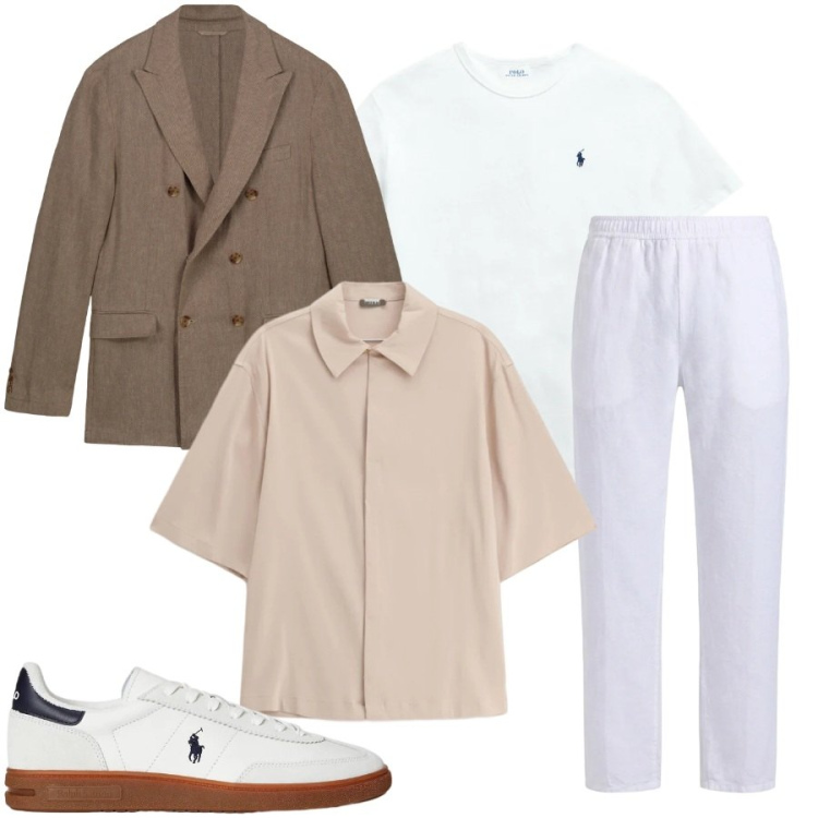 Outfit uomo - Total look #2399568. Stile Trendy per Tutti i giorni. Abbinamento con camicie a manica corta, pantaloni, giacche, t-shirt, sneakers.