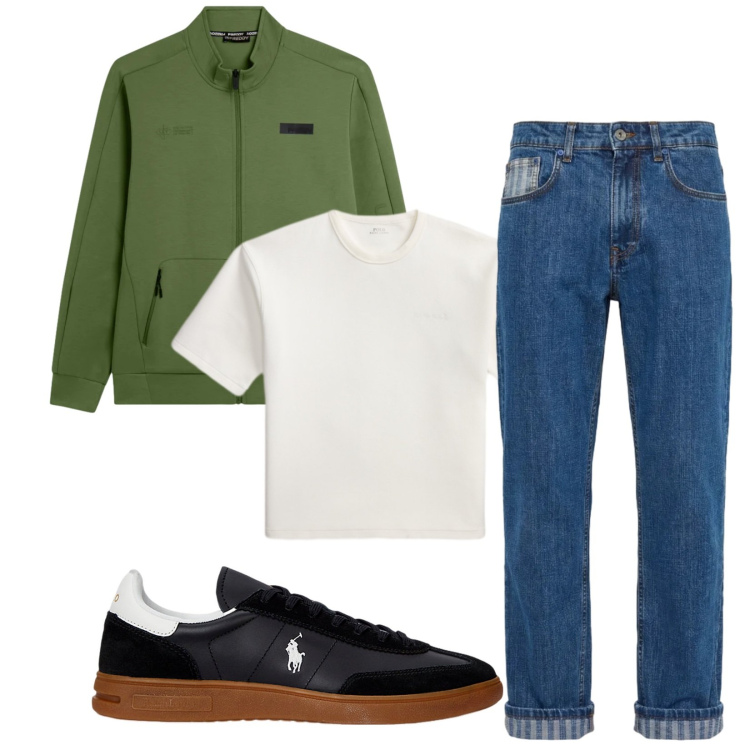 Outfit uomo - Total look #2399630. Stile Casual per Tutti i giorni. Abbinamento con jeans, felpe, sneakers, t-shirt.