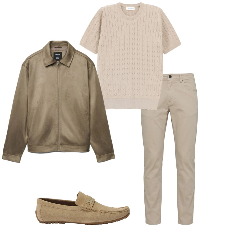 Outfit uomo - Urban primaverile. Stile Urban per Ufficio. Abbinamento con giacche, t-shirt, pantaloni, scarpe stringate.