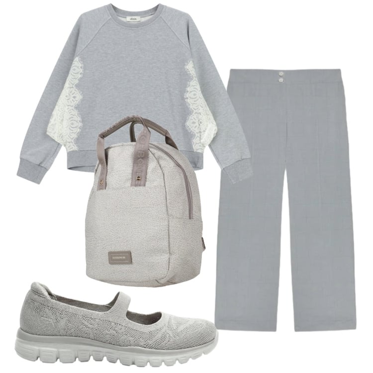 Outfit donna - Total look #2399719. Stile Basic per Tutti i giorni. Abbinamento con zaini, ballerine, felpe, pantaloni.