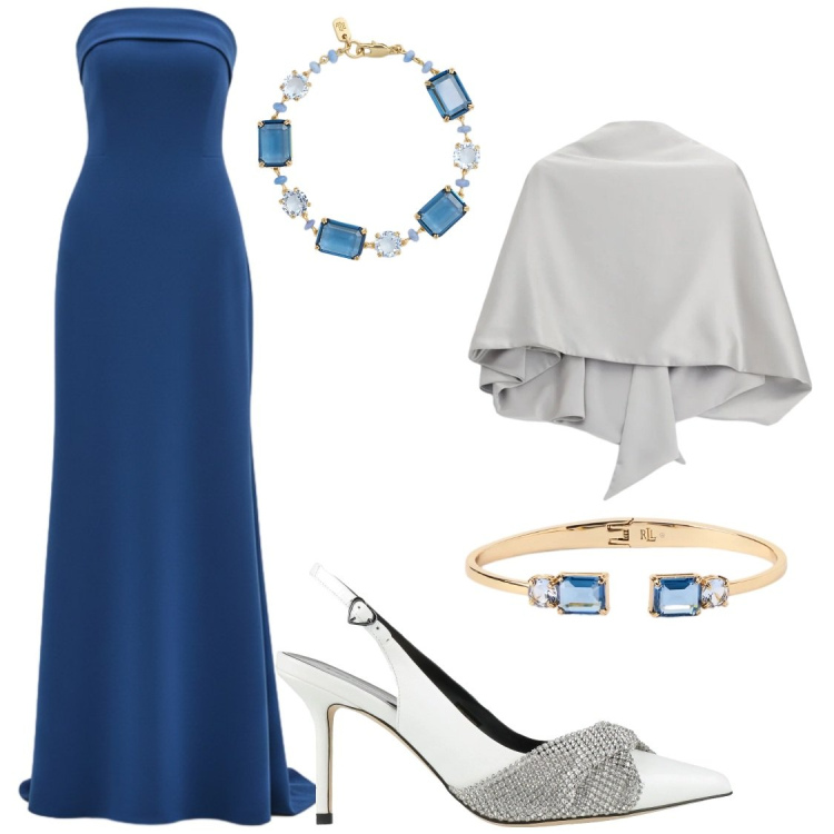 Outfit donna - Il vestito a sirena. Stile Bon Ton per Cerimonia. Abbinamento con décolleté, scialli, vestiti lunghi, braccialetti, braccialetti.