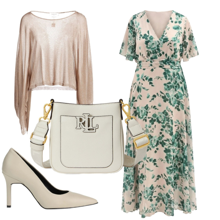 Outfit donna - Total look #2399739. Stile Romantica per Serata fuori. Abbinamento con décolleté, pullovers, vestiti lunghi, borse a tracolla.
