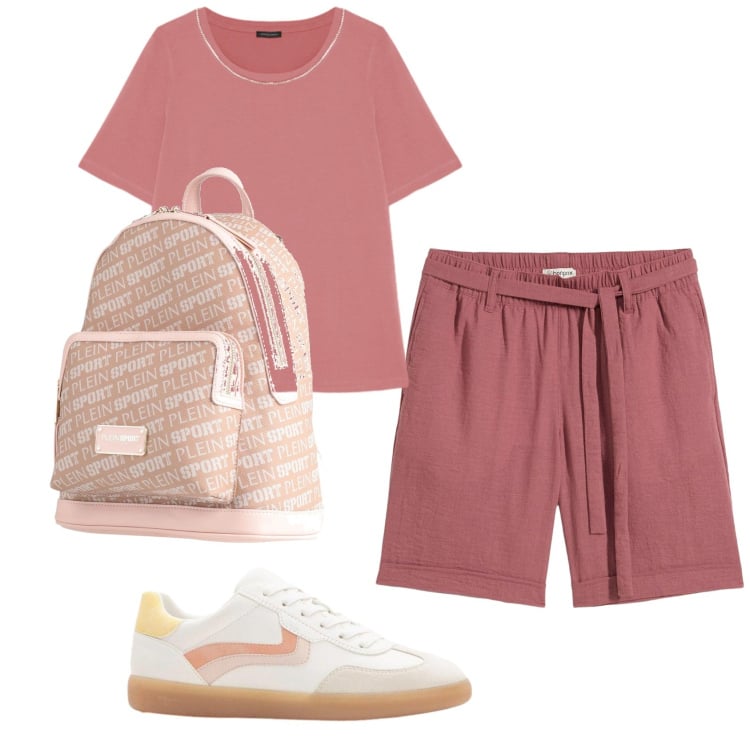 Outfit donna - Total look #2399837. Stile Basic per Tutti i giorni. Abbinamento con zaini, bermuda, sneakers, t-shirt.