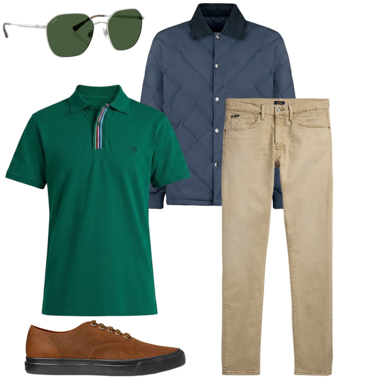 Outfit uomo - Total look #2399862. Stile Casual per Tutti i giorni. Abbinamento con polo, sneakers, jeans, occhiali da sole, giacche.