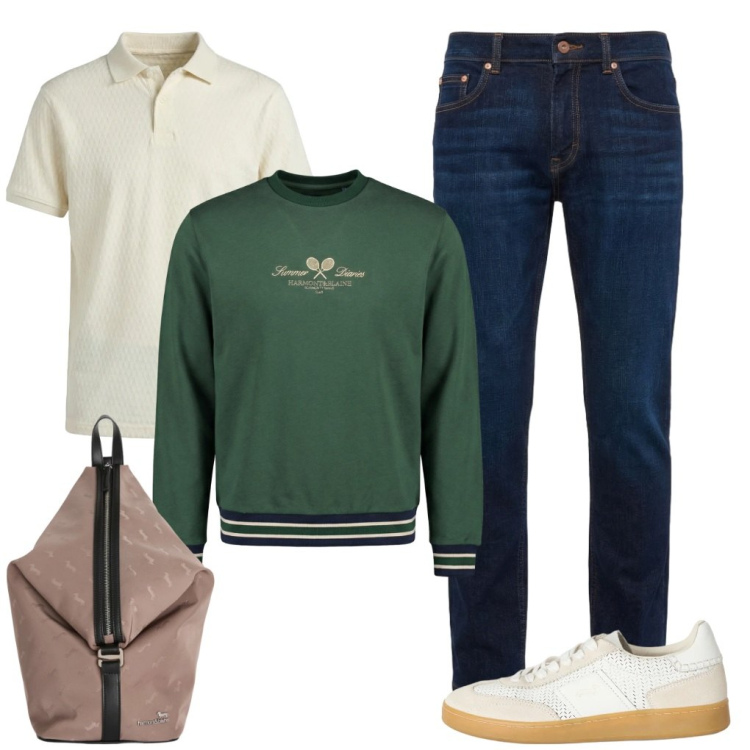 Outfit uomo - 93. tornare indietro. Stile Urban per Tutti i giorni. Abbinamento con sneakers, borse sportive, felpe, jeans, polo.
