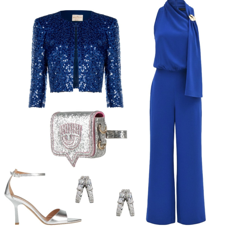 Outfit donna - Total look #2400281. Stile Chic per Cerimonia. Abbinamento con marsupi, sandali in pelle, bolero, tute, orecchini.