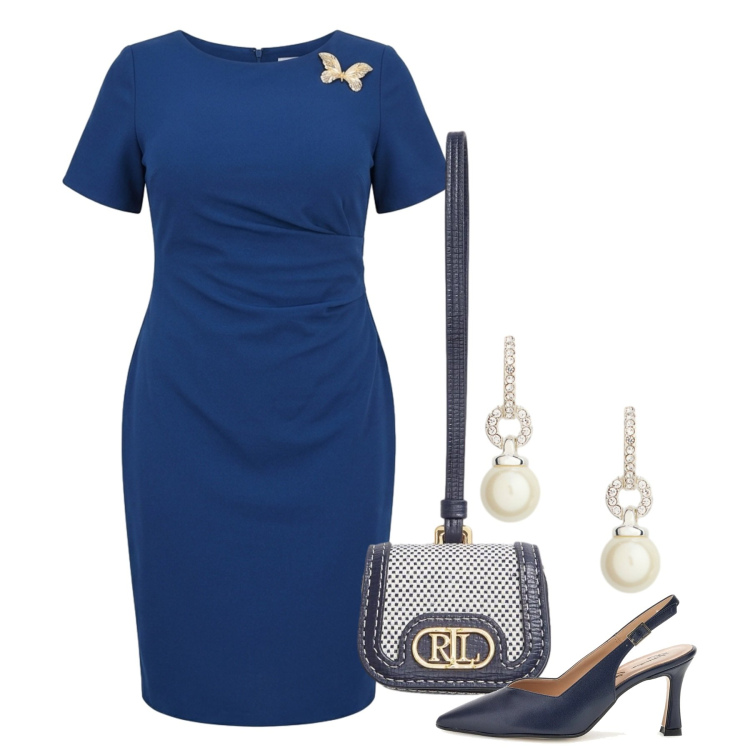 Outfit donna - L\'Invitata perfetta sei tu - Cerimonie R. Stile Chic per Cerimonia. Abbinamento con vestiti a tubino, orecchini, pochette, décolleté.