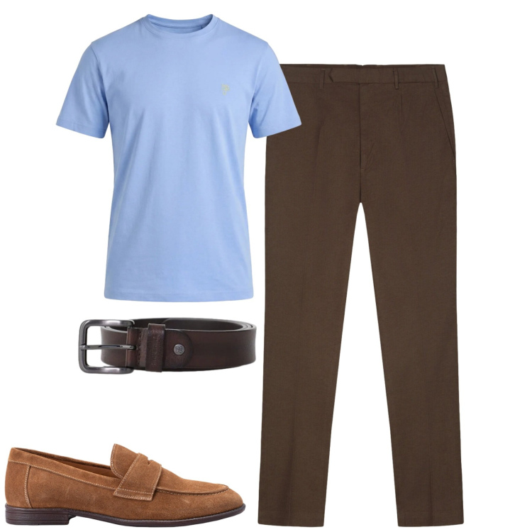 Outfit uomo - Total look #2400391. Stile Urban per Tutti i giorni. Abbinamento con cinture, t-shirt, pantaloni, scarpe stringate.