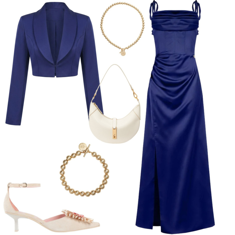 Outfit donna - Bon ton cerimonia evento serata. Stile Bon Ton per Cerimonia. Abbinamento con décolleté, bolero, vestiti lunghi, collane, braccialetti, borse a spalla.