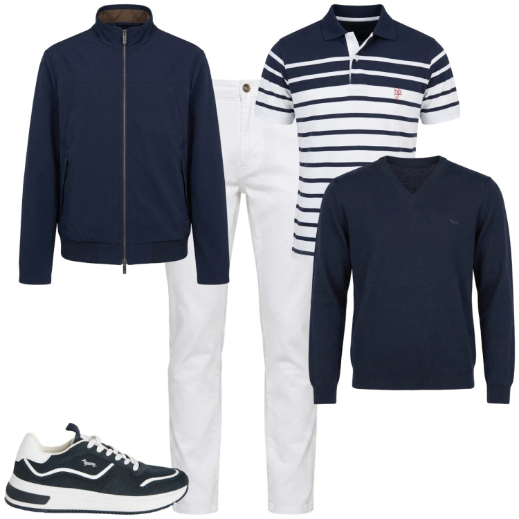 Outfit uomo - Trendy ufficio tempo libero. Stile Trendy per Tutti i giorni. Abbinamento con sneakers, giacche, polo, jeans, pullovers.