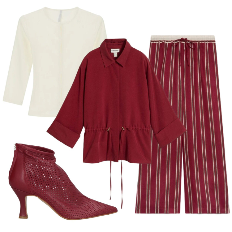 Outfit donna - Total look #2400536. Stile Trendy per Serata fuori. Abbinamento con stivaletti, bluse, top, pantaloni.