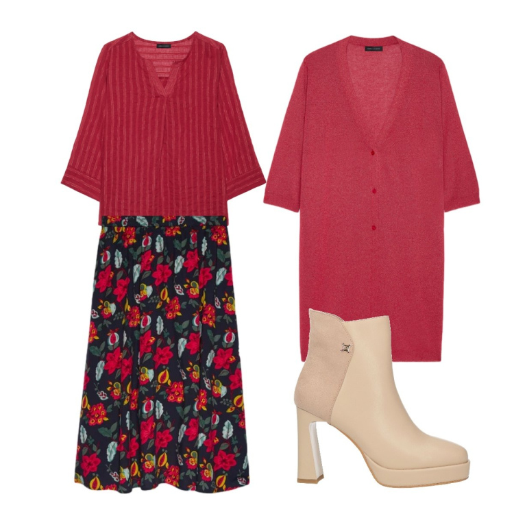 Outfit donna - Cosa mi metto oggi?. Stile Romantica per Tutti i giorni. Abbinamento con stivaletti, cardigans, gonne longuette, bluse.