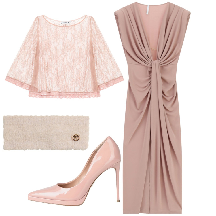 Outfit donna - Total look #2400567. Stile Chic per Cerimonia. Abbinamento con décolleté, top, vestiti lunghi, fasce per capelli.