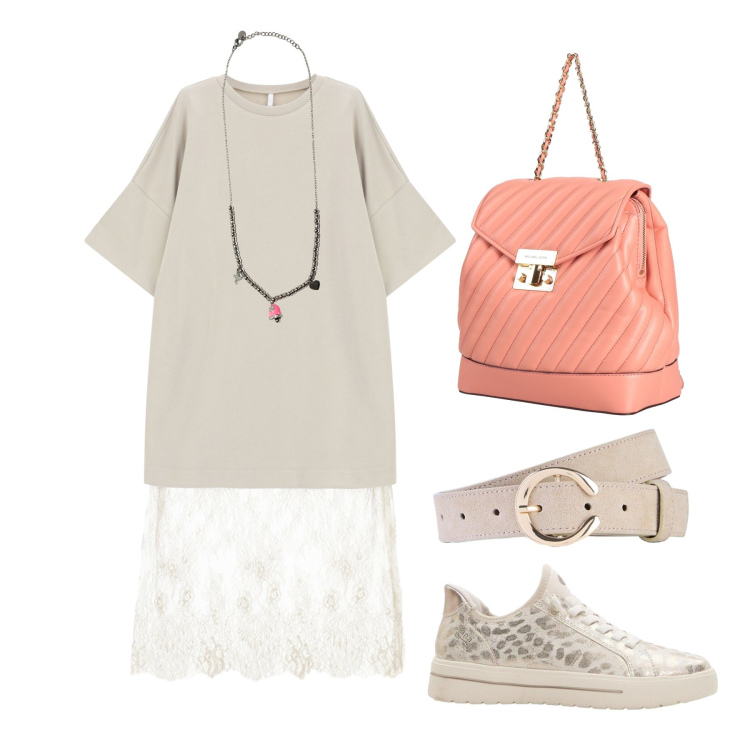 Outfit donna - Maggio. Stile Trendy per Tutti i giorni. Abbinamento con zaini, sneakers, cinture, vestiti midi/longuette, ciondoli.