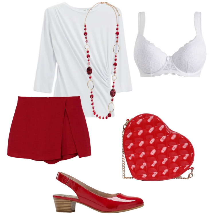 Outfit donna - Serata con te. Stile Romantica per Serata fuori. Abbinamento con reggiseni, décolleté, gonne, borse a tracolla, top, collane.