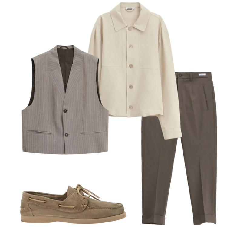 Outfit uomo - Imperial look. Stile Trendy per Serata speciale. Abbinamento con gilet, camicie, pantaloni, scarpe stringate.