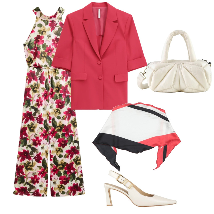Outfit donna - Un tocco di colore. Stile Chic per Serata fuori. Abbinamento con décolleté, stole, tute, blazer, borse a mano.