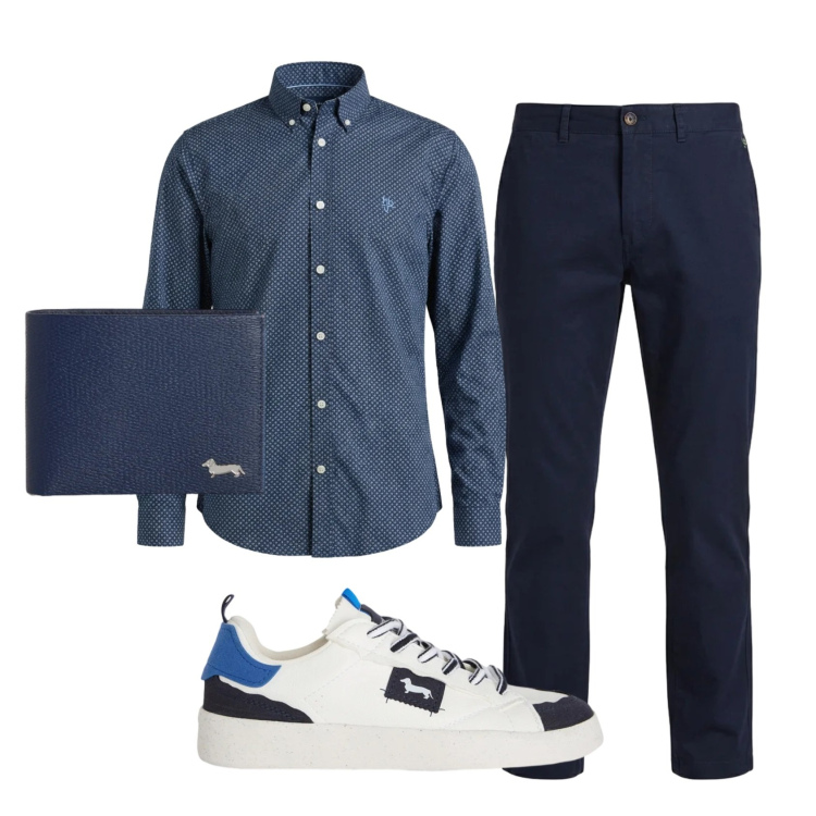 Outfit uomo - Total look #2401225. Stile Business/Elegante per Serata speciale. Abbinamento con sneakers, portafogli, camicie, pantaloni.