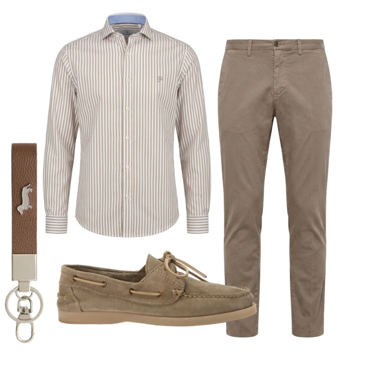 Outfit uomo - Total look #2401226. Stile Business/Elegante per Serata speciale. Abbinamento con portachiavi, scarpe stringate, camicie, pantaloni chino.