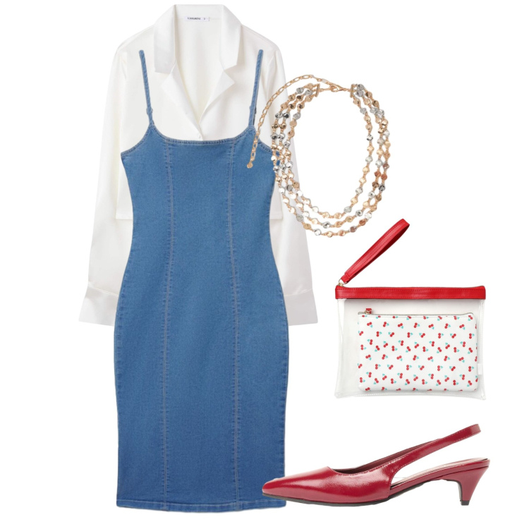 Outfit donna - Il tubino. Stile Chic per Tutti i giorni. Abbinamento con décolleté, vestiti midi/longuette, pochette, camicie, collane.