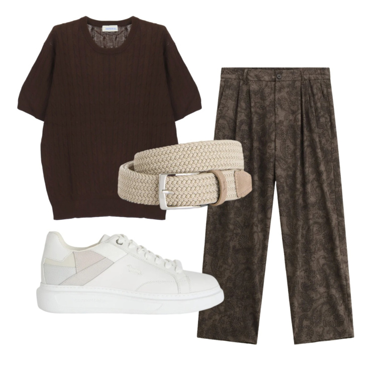 Outfit uomo - Total look #2401256. Stile Trendy per Tutti i giorni. Abbinamento con pantaloni, t-shirt, sneakers, cinture.