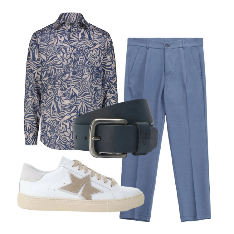 Outfit uomo - Total look #2401259. Stile Business/Elegante per Tutti i giorni. Abbinamento con cinture, pantaloni, sneakers, camicie.