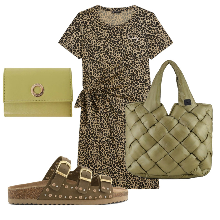 Outfit donna - Total look #2401287. Stile Casual per Tutti i giorni. Abbinamento con portafogli, vestiti midi/longuette, borse tote, sandali.