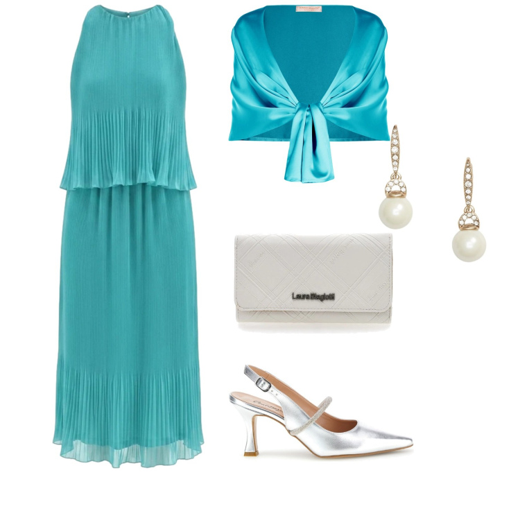 Outfit donna - Cerimonia. per Cerimonia. Abbinamento con vestiti midi/longuette, stole, orecchini, portafogli, décolleté.