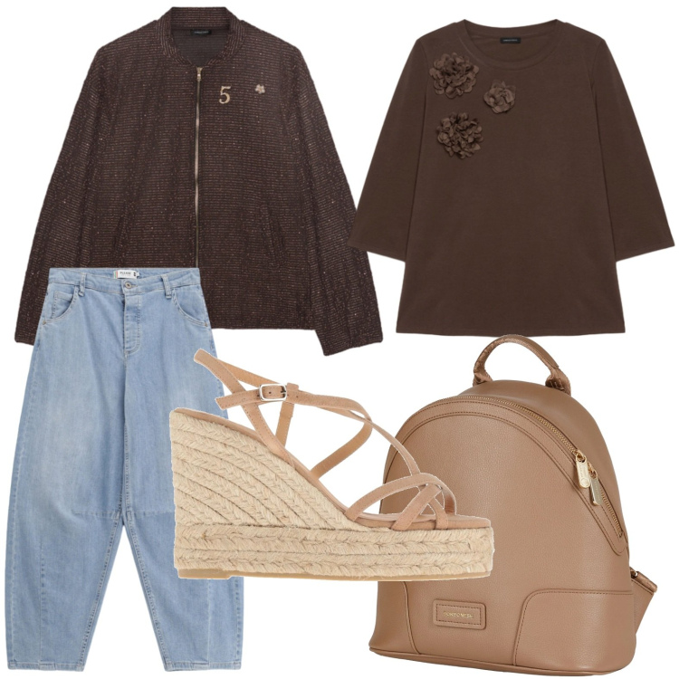 Outfit donna - Sandali perfetti. Stile Glamour per Tutti i giorni. Abbinamento con espadrillas, zaini, jeans, t-shirt, felpe.