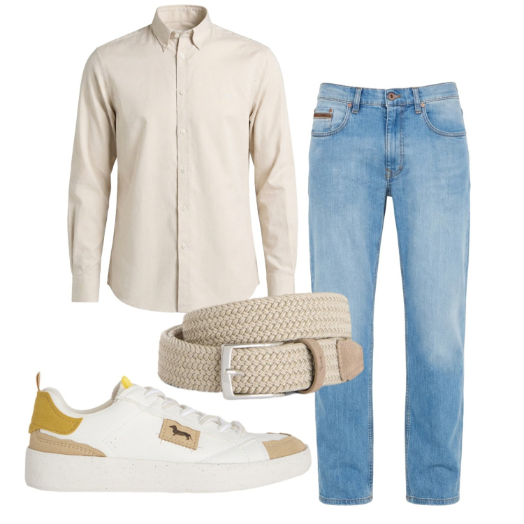 Outfit uomo - Total look #2401508. Stile Casual per Tutti i giorni. Abbinamento con jeans, cinture, sneakers, camicie.