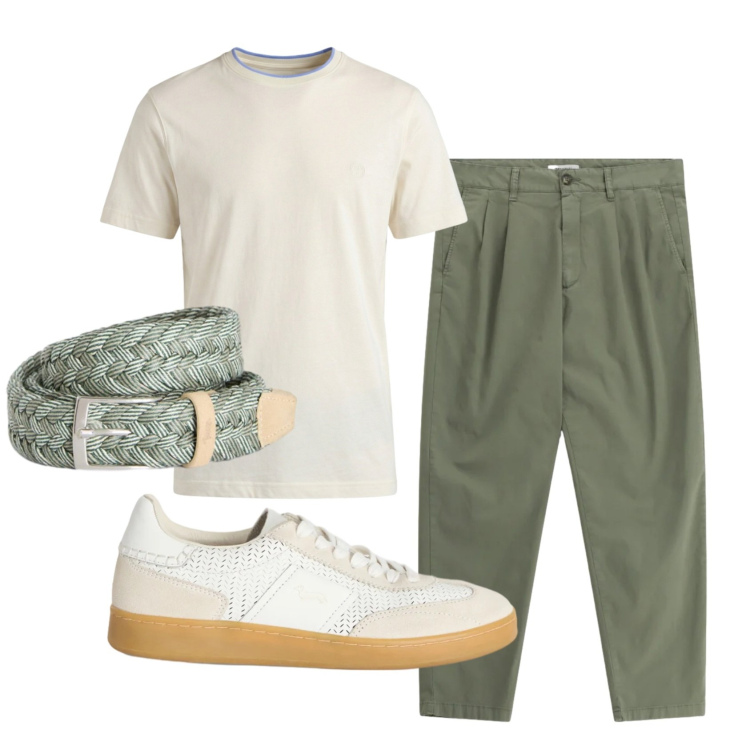 Outfit uomo - Total look #2401513. Stile Casual per Tutti i giorni. Abbinamento con pantaloni, sneakers, cinture, t-shirt.