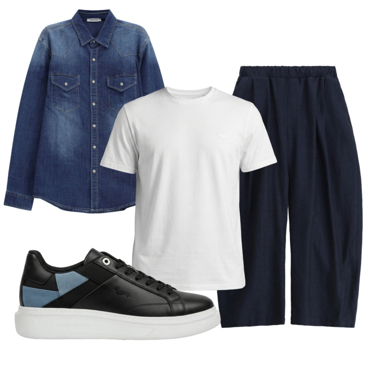 Outfit uomo - Total look #2401514. Stile Urban per Tutti i giorni. Abbinamento con pantaloni, camicie, t-shirt, sneakers.