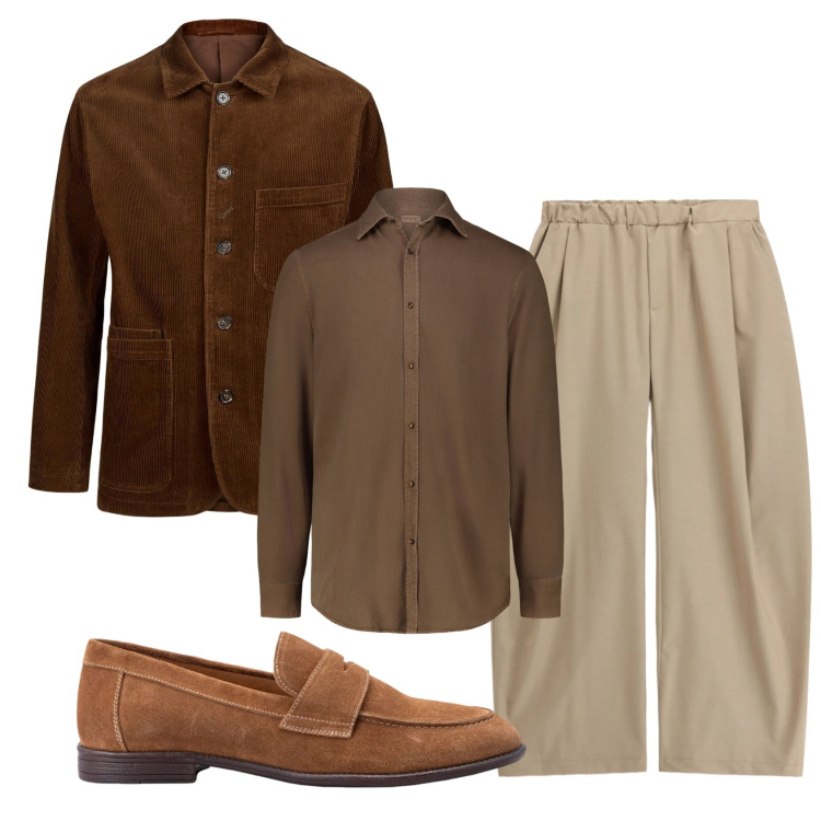 Outfit uomo - Total look #2401518. Stile Trendy per Ufficio. Abbinamento con pantaloni, scarpe stringate, camicie, giacche.