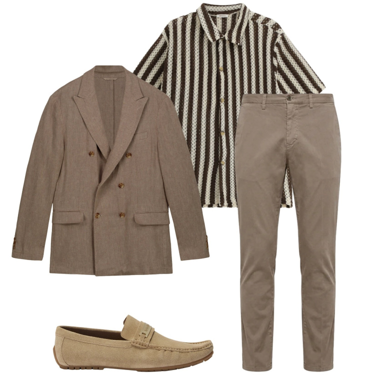 Outfit uomo - Total look #2401545. Stile Business/Elegante per Serata speciale. Abbinamento con camicie a manica corta, scarpe stringate, pantaloni chino, giacche.