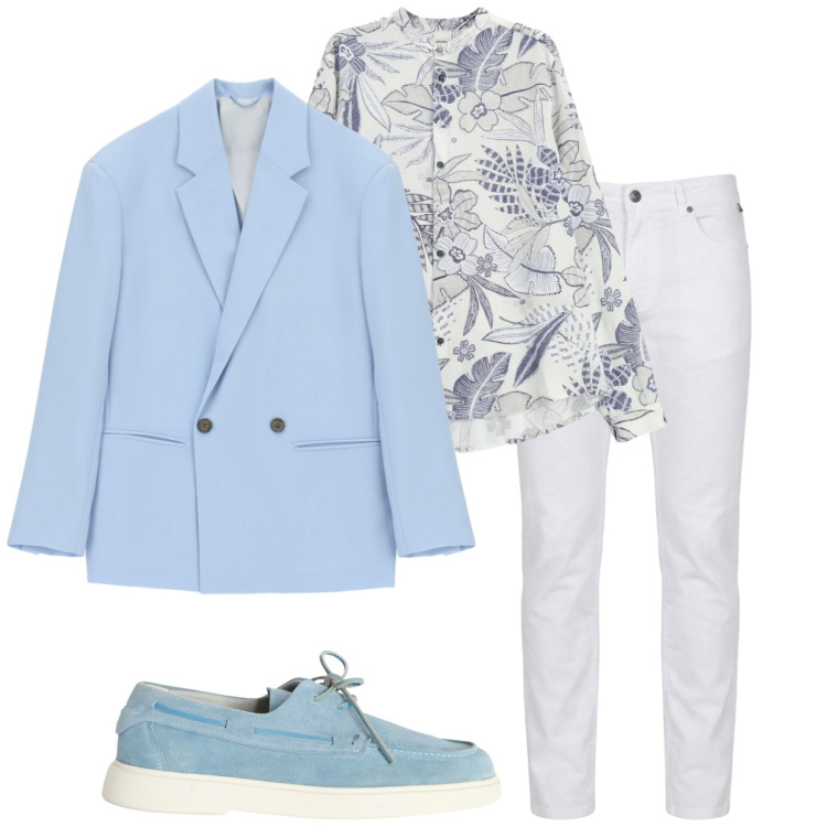Outfit uomo - Total look #2401546. Stile Trendy per Serata speciale. Abbinamento con giacche, camicie, pantaloni, scarpe stringate.