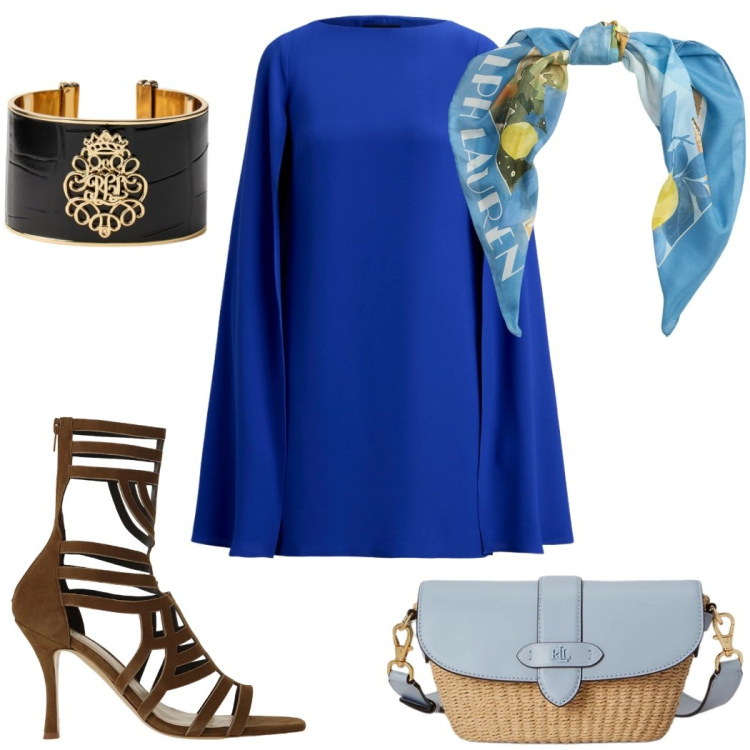 Outfit donna - Finishing Touch il bracciale. Stile Etnico per Cerimonia. Abbinamento con sandali col tacco, vestiti, borse a spalla, braccialetti, foulard.