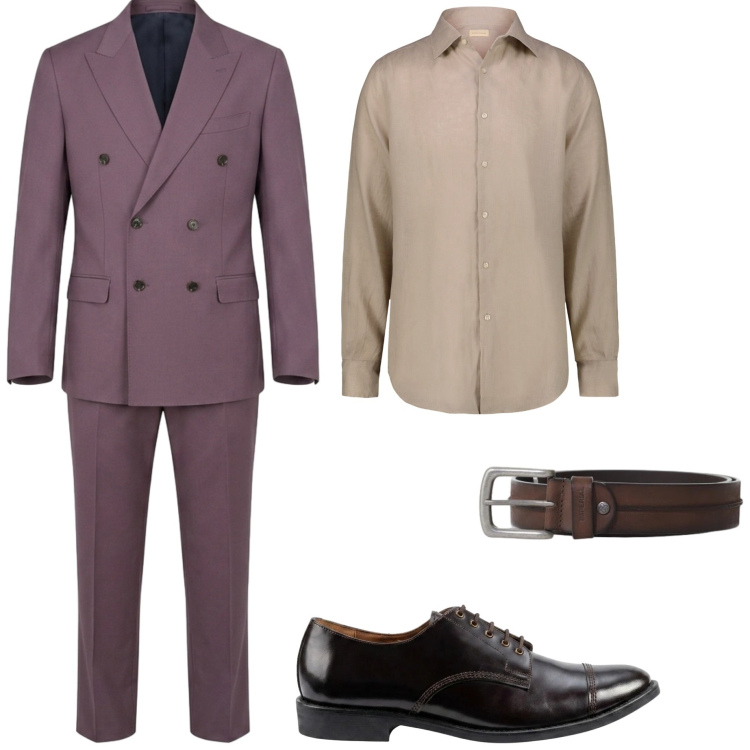 Outfit uomo - Cerimonia. Stile Business/Elegante per Cerimonia. Abbinamento con cinture, abiti, camicie, scarpe stringate.