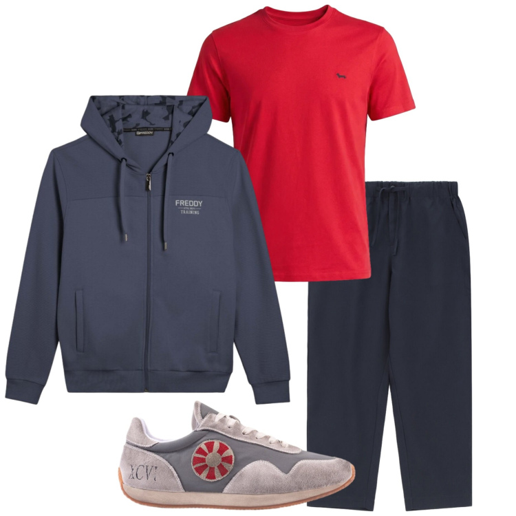 Outfit uomo - Casual style. Stile Casual per Tutti i giorni. Abbinamento con pantaloni, t-shirt, felpe con cappuccio, sneakers.
