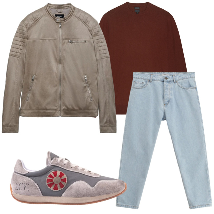 Outfit uomo - Urban style. Stile Urban per Tutti i giorni. Abbinamento con giacche, jeans, sneakers, maglieria.