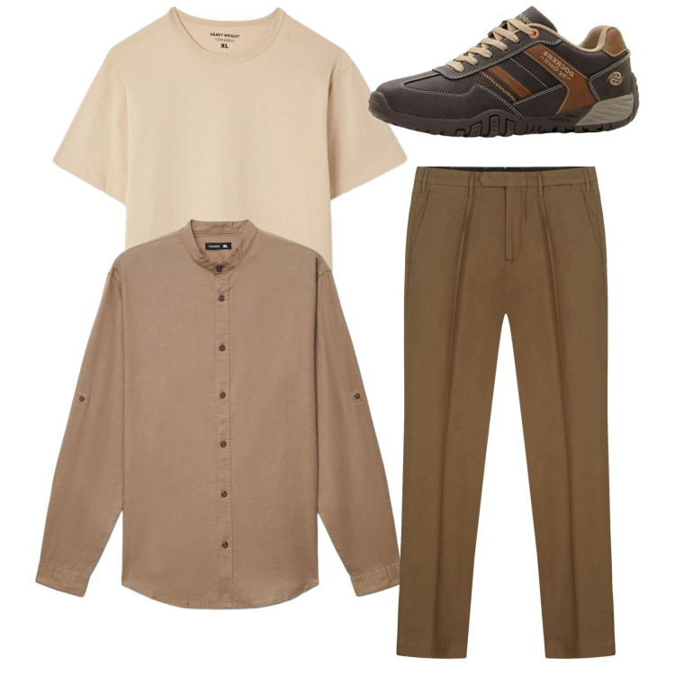 Outfit uomo - Total look. Stile Casual per Tutti i giorni. Abbinamento con sneakers, camicie, t-shirt, pantaloni.