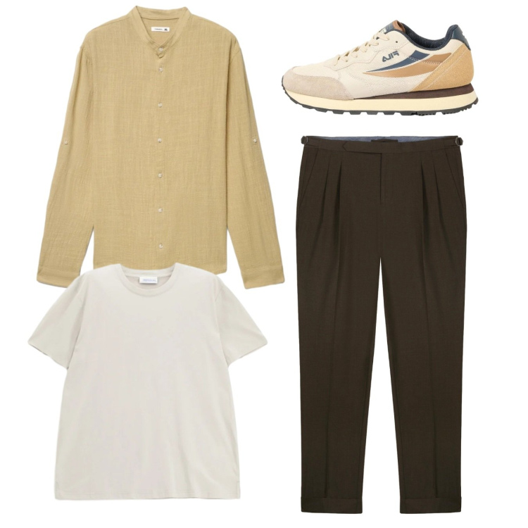 Outfit uomo - Total look. Stile Casual per Tutti i giorni. Abbinamento con sneakers, camicie, t-shirt, pantaloni.