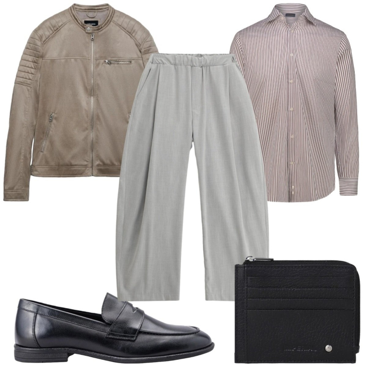 Outfit uomo - Total look #2401789. Stile Trendy per Tutti i giorni. Abbinamento con giacche, pantaloni, portafogli, scarpe stringate, camicie.