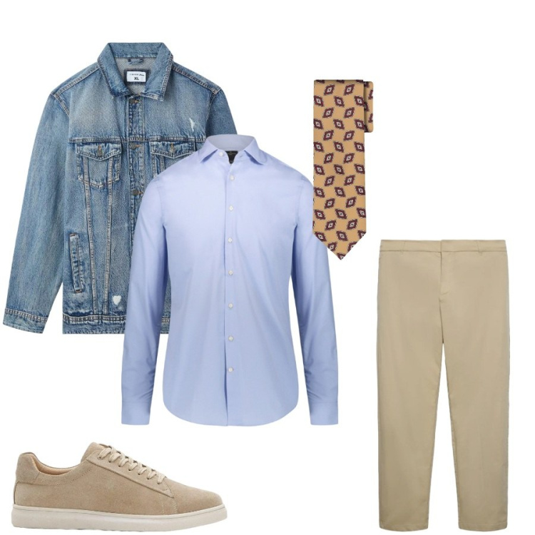 Outfit uomo - Total look #2401936. Stile Urban per Tutti i giorni. Abbinamento con sneakers, giacche, pantaloni chino, camicie, cravatte.