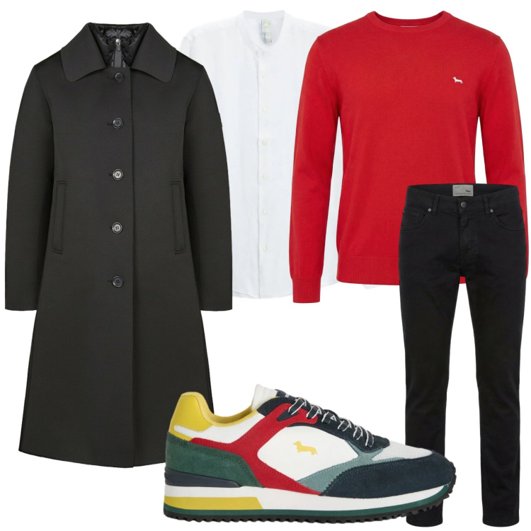 Outfit uomo - Stratificazioni. Stile Trendy per Tutti i giorni. Abbinamento con camicie, sneakers, pullovers, pantaloni, cappotti.