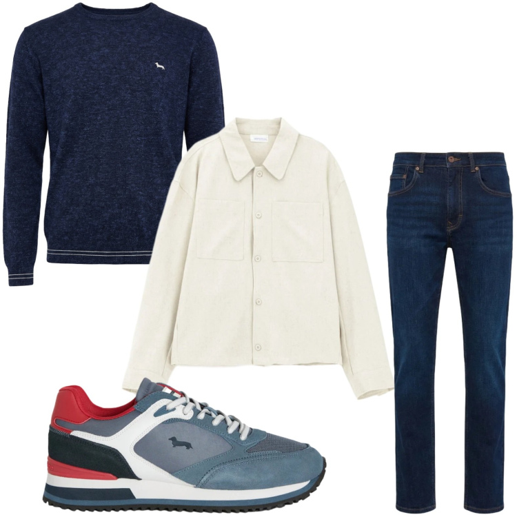 Outfit uomo - Jeans lovers. Stile Casual per Tutti i giorni. Abbinamento con camicie, jeans, pullovers, sneakers.