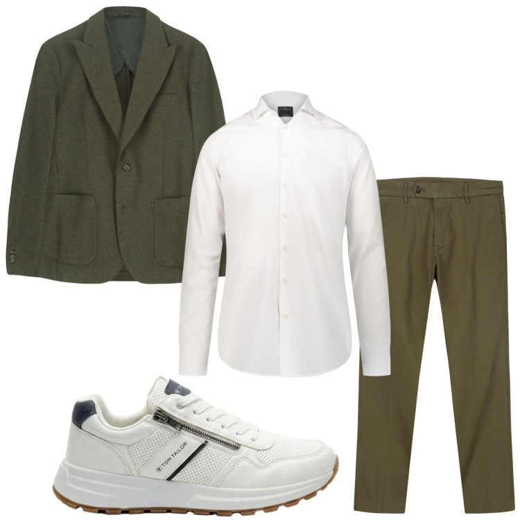 Outfit uomo - Sofisticato. Stile Casual per Tutti i giorni. Abbinamento con sneakers, pantaloni chino, camicie, giacche.