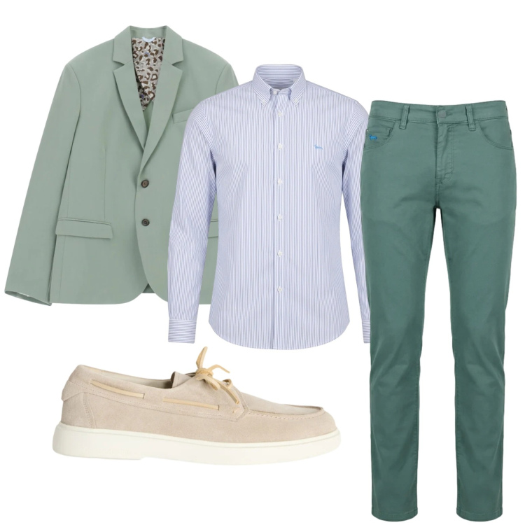 Outfit uomo - Total look #2401960. Stile Business/Elegante per Cerimonia. Abbinamento con giacche, scarpe stringate, pantaloni, camicie.